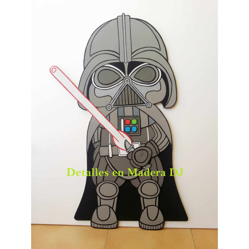 Darth Vader en Madera 60cm Pintado a Mano