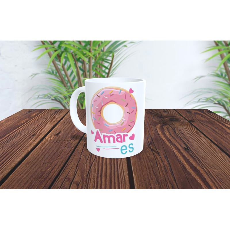 Taza Mug 330 ml Donut Amar es