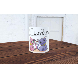 Taza Mug 330 ml I Love You Gatitos