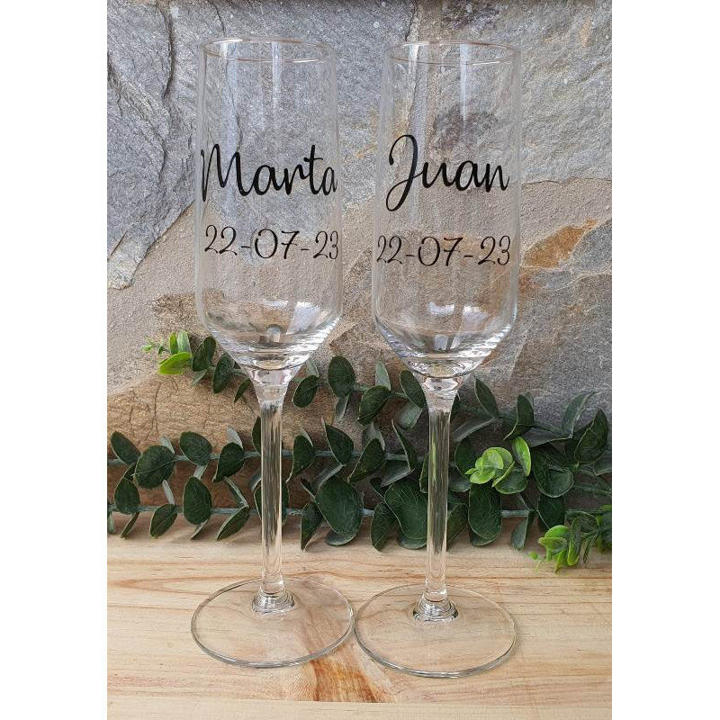 Pareja Copas Personalizadas Brindis